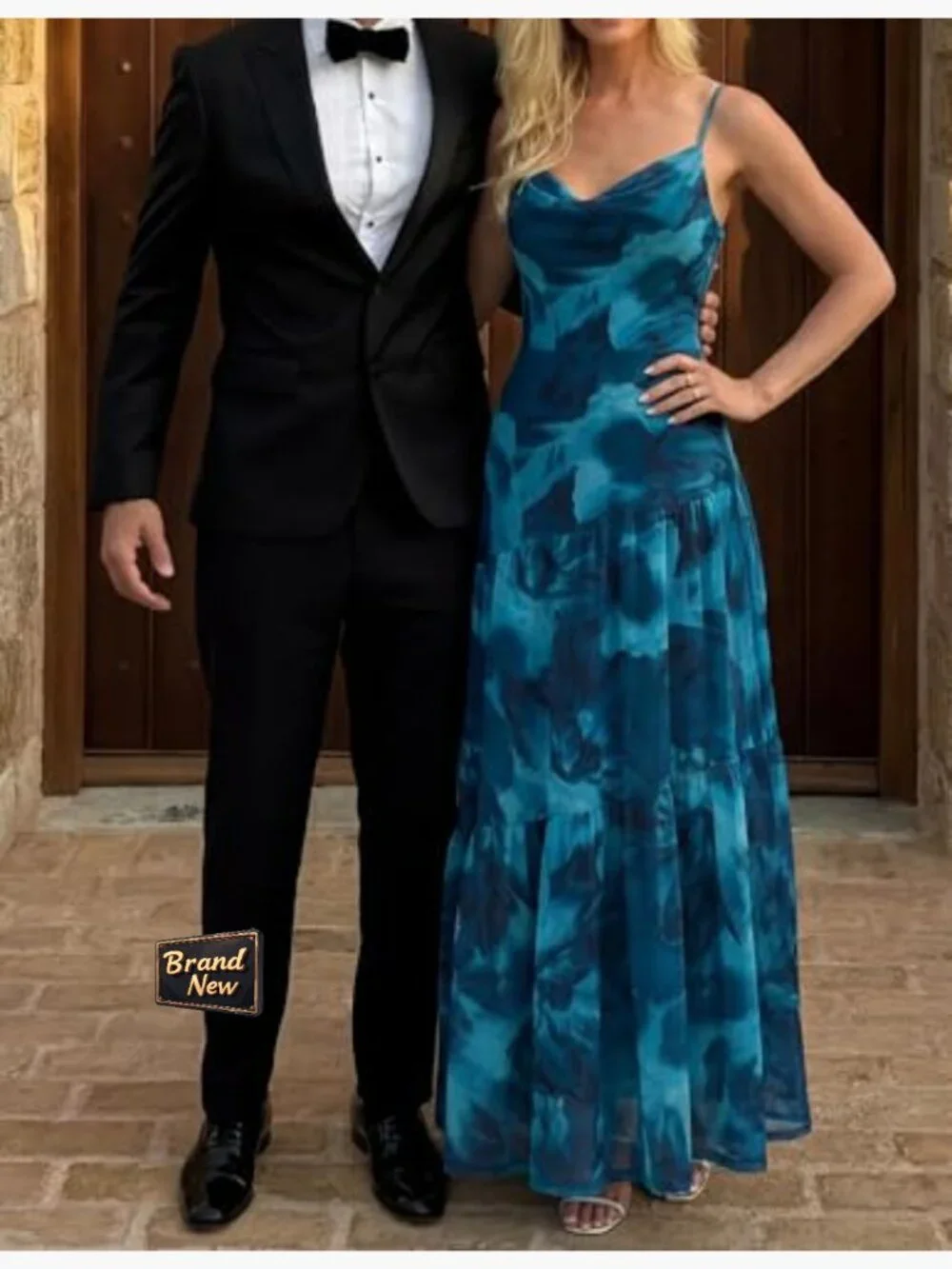 Sleeveless Maxi Dress Flowy Mesh Spaghetti Strap Boho Summer Wedding Guest - Picture 2 of 7